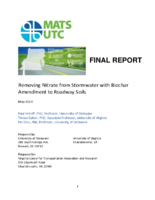 Removing Nitrate from Stormwater with Biochar Amendment to Roadway Soils