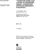 Operation Workload A Study of Passenger Energy Expenditure during an Emergency Evacuation