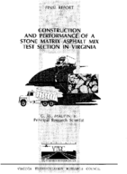 Construction and performance of a stone matrix asphalt mix test section in Virginia