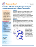 Evaluation of WisDOT Quality Management Program Activities and Impacts on Pavement Performance Research Brief