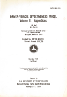 Drivervehicle effectiveness model  volume II  appendices