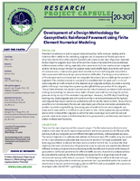 Development of a Design Methodology for Geosynthetic Reinforced Pavement Using Finite Element Numerical Modeling Research Project Capsule 203GT