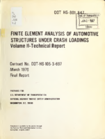 Finite element analysis of automotive structures under crash loadings