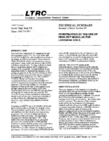 Investigation of the Use of Resilient Modules for Louisiana Soils Technical Summary
