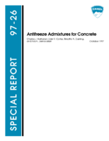 Antifreeze Admixtures for Concrete