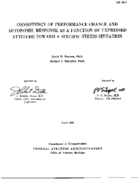 Consistency of performance change and autonomic response as a function of expressed attitude toward a specific stress situation