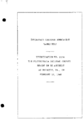 Interstate Commerce Commision Report of the Accident  Investigation Occuring on the PENNSYLVANIA RAILROAD BURGETTS PA