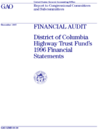 Financial Audit District of Columbia Highway Trust Funds 1996 Financial Statements