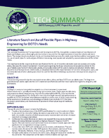 Literature Search on Use of Flexible Pipes in Highway Engineering for DOTDs Needs Tech Summary