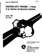 Pedestrian Safety Programs A Review of the Literature and Operational Experience