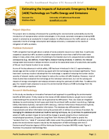 Estimating the Impacts of Automatic Emergency Braking AEB Technology on Traffic Energy and Emissions Research Brief