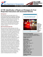 07199 Identification of Needs and Strategies for First Responder Interactions with Automated Vehicles Summary