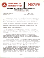 Department of Transportation News Urban Mass Transportation Administration UMTA 7620