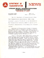 Department of Transportation News Urban Mass Transportation Administration UMTA 7392