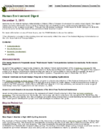 Human Environment Digest December 3 2015