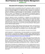 Best Practices for Road Weather Management Version 30 Maryland DOT Emergency Truck Parking Portal