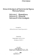 Hazard Analysis of Commercial Space Transportation Volume 1 Operations Volume 2 Hazards Volume 3 Risk Analysis