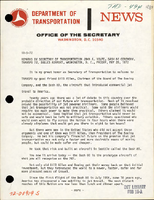 Remarks by Secretary of Transportation John A Volpe Dash 80 Ceremony TRANSPO 72