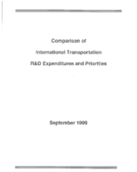 Comparison of International Transportation RD Expenditures and Priorities Second clearance edition