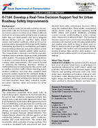 Develop a RealTime Decision Support Tool for Urban Roadway Safety Improvements Project Summary Report