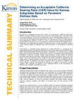 Determining an Acceptable California Bearing Ratio CBR Value for Kansas Subgrades Based on Pavement Distress Data Technical Summary