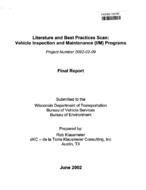 Literature and Best Practices Scan Vehicle Inspection and Maintenance IM Programs