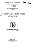 Part 61 Scheduled Airline Rules Interstate Effective May 31 1938