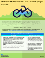 The Future of EBikes on Public Lands  Research Synopsis