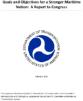 Goals and Objectives for a Stronger Maritime Nation A Report to Congress