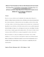 Effect of Track Parameters on Rail Joint Bar Stresses and Crack Growth
