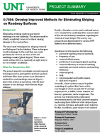 Develop Improved Methods for Eliminating Striping on Roadway Surfaces Project Summary