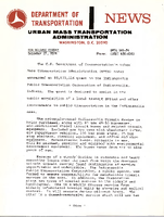 Department of Transportation News Urban Mass Transportation Administration UMTA 14174