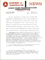 Department of Transportation News Urban Mass Transportation Administration UMTA 2274