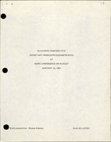 Suggested Remarks for SecretaryDesignate Elizabeth Dole at a News Conference about the Budget