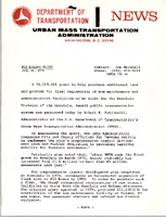 Department of Transportation News Urban Mass Transportation Administration UMTA 7680