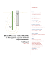 Effect of Proximity of Sheet Pile Walls on the Apparent Capacity of Driven Displacement Piles