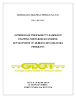 Synthesis of the project leadership staffing needs for successful development of alternative delivery programs