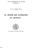 Part 18 Repair And Alteration Of Aircraft
