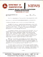Department of Transportation News Urban Mass Transportation Administration DOT 7671