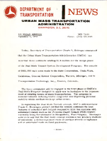 Department of Transportation News Urban Mass Transportation Administration UMTA 7383