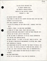 Talking Points Prepared for Elizabeth Hanford Dole for Senator Jeremiah Denton