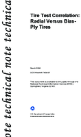 Tire Test Correlation Radial Versus BiasPly Tires