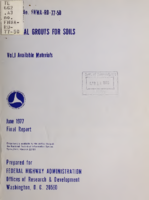 Chemical Grouts for Soils Vol I Available Materials