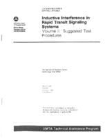 Inductive Interference in Rapid Transit Signaling Systems Volume II Suggested Test Procedures