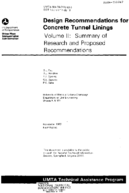 Design Recommendations for Concrete Tunnel Linings Volume II Summary of Research and Proposed Recommendations
