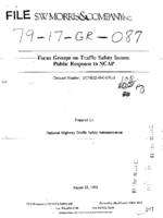 Focus Groups on Traffic Safety Issues Public Response to NCAP
