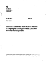 Lessons Learned from Public Health Campaigns and Applied to AntiDWI Norms Development