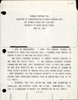 Remarks Prepared for Secretary of Transportation Elizabeth Hanford Dole DOT Revokes Middle East Airlines Authority to Serve United States