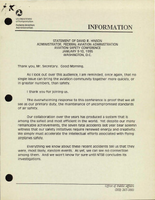 FAA Administrator David R Hinson Speeches January 1995