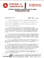 Department of Transportation News Urban Mass Transportation Administration UMTA 7222